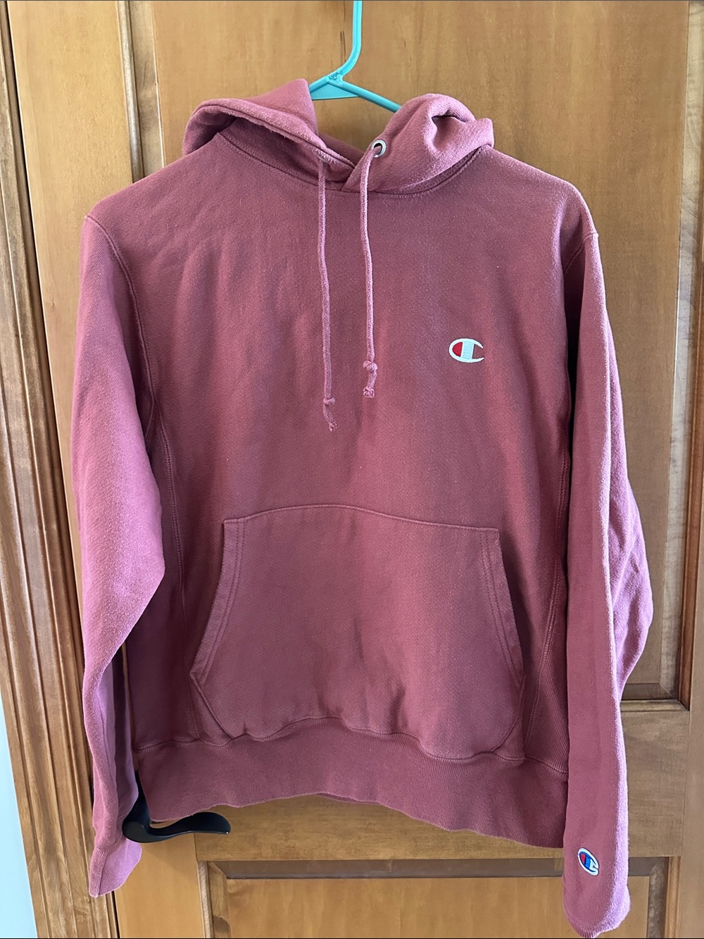 Champion Reverse Weave Pullover Hoodie Small Sandalwood Red